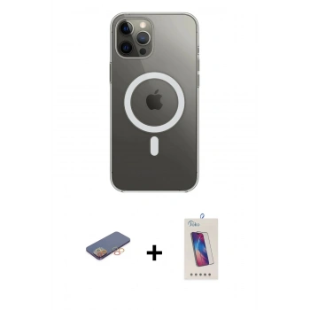 MARSİLYAN™- iPhone 12 Pro Max Kılıf Ahenk Yansıma Prime - Siyah Joko 5D Cam + Renkli Kamera Lens Koruma Cam - TU