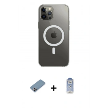 MARSİLYAN™- iPhone 12 Pro Max Kılıf Ahenk Yansıma Prime - Siyah Joko Magic 5D Cam + Shine Kamera Lens Koruma Cam - GI