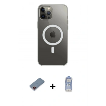 MARSİLYAN™- iPhone 12 Pro Max Kılıf Ahenk Yansıma Prime - Siyah Joko Magic 5D Cam + Metal Kamera Lens Koruma Cam - KI