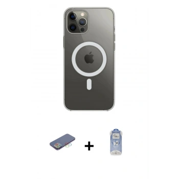 MARSİLYAN™- iPhone 12 Pro Max Kılıf Ahenk Yansıma Prime - Siyah Joko Magic 5D Cam + Renkli Kamera Lens Koruma Cam - MI