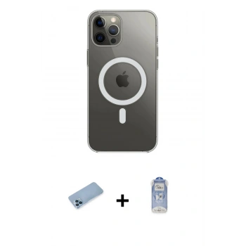 MARSİLYAN™- iPhone 12 Pro Max Kılıf Ahenk Yansıma Prime - Siyah Joko Magic 5D Cam + Shine Kamera Lens Koruma Cam - MI