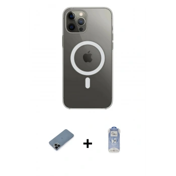 MARSİLYAN™- iPhone 12 Pro Max Kılıf Ahenk Yansıma Prime - Siyah Joko Magic 5D Cam + Shine Kamera Lens Koruma Cam - SH
