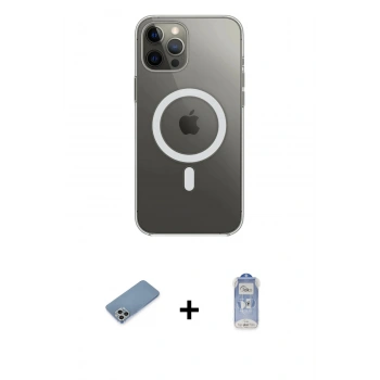 MARSİLYAN™- iPhone 12 Pro Max Kılıf Ahenk Yansıma Prime - Siyah Joko Magic 5D Cam + Shine Kamera Lens Koruma Cam - GS