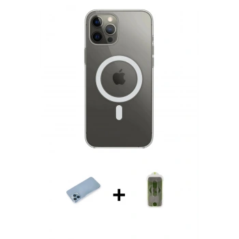 MARSİLYAN™- iPhone 12 Pro Max Kılıf Ahenk Yansıma Prime - Siyah Joko Magic 5D Hayalet Cam + Shine Kamera Lens Koruma Cam - MI