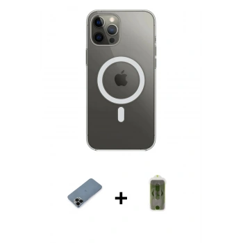 MARSİLYAN™- iPhone 12 Pro Max Kılıf Ahenk Yansıma Prime - Siyah Joko Magic 5D Hayalet Cam + Shine Kamera Lens Koruma Cam - SH