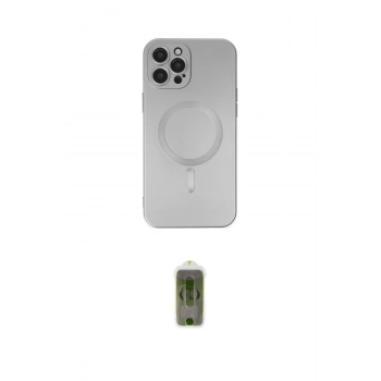 MARSİLYAN™- iPhone 12 Pro Max Kılıf Akış Minimal Özel Seri - Siyah Joko Magic 5D Hayalet Cam