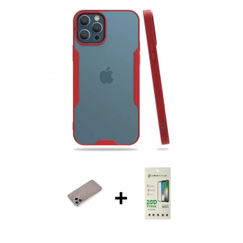 MARSİLYAN™- iPhone 12 Pro Max Kılıf Atlas Asil Serisi - Siyah 20D Premium Cam Ekran Koruyucu + Shine Kamera Lens Koruma Cam - SABE