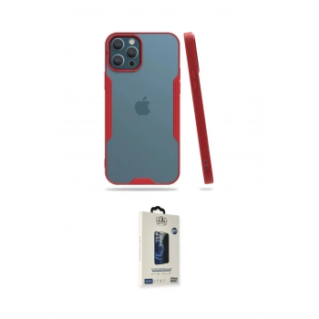 MARSİLYAN™- iPhone 12 Pro Max Kılıf Atlas Asil Serisi - Siyah Bilvis Hayalet Cam Ekran Koruyucu