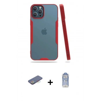MARSİLYAN™- iPhone 12 Pro Max Kılıf Atlas Asil Serisi - Siyah Joko Magic 5D Cam + Renkli Kamera Lens Koruma Cam - MI