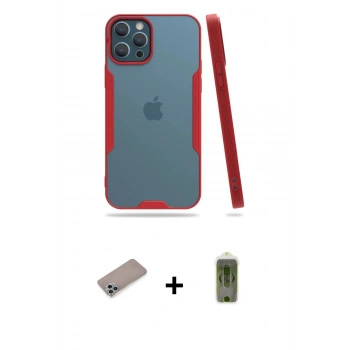 MARSİLYAN™- iPhone 12 Pro Max Kılıf Atlas Asil Serisi - Siyah Joko Magic 5D Hayalet Cam + Shine Kamera Lens Koruma Cam - SABE