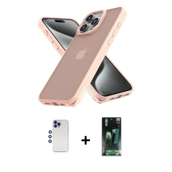MARSİLYAN™- iPhone 12 Pro Max Kılıf Atlas Form - Şeffaf 360 Full Body Arka Koruyucu + Shine Kamera Lens - LT