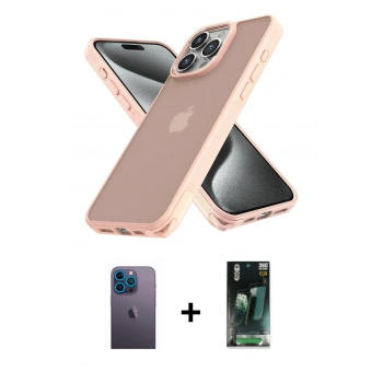 MARSİLYAN™- iPhone 12 Pro Max Kılıf Atlas Form - Şeffaf 360 Full Body Arka Koruyucu + Neon Fosforlu Kamera Lens - MI