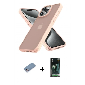 MARSİLYAN™- iPhone 12 Pro Max Kılıf Atlas Form - Şeffaf 360 Full Body Arka Koruyucu + Shine Kamera Lens Koruma Cam - PE