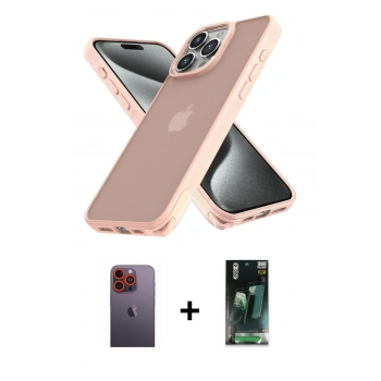 MARSİLYAN™- iPhone 12 Pro Max Kılıf Atlas Form - Şeffaf 360 Full Body Arka Koruyucu + Neon Fosforlu Kamera Lens - TU