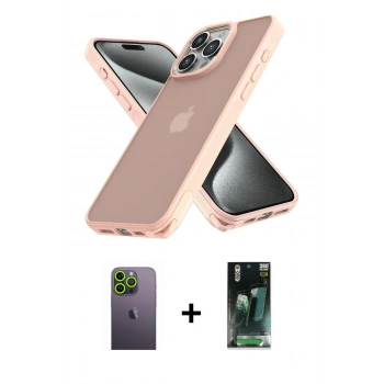 MARSİLYAN™- iPhone 12 Pro Max Kılıf Atlas Form - Şeffaf 360 Full Body Arka Koruyucu + Neon Fosforlu Kamera Lens - YL