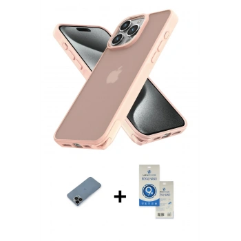 MARSİLYAN™- iPhone 12 Pro Max Kılıf Atlas Form - Şeffaf Royal Nano Ekran Koruyucu + Shine Kamera Lens Koruma Cam - SH