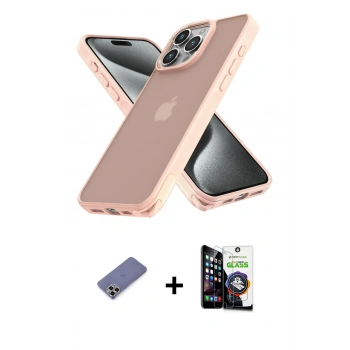 MARSİLYAN™- iPhone 12 Pro Max Kılıf Atlas Form - Şeffaf Temperli Cam Ekran Koruyucu + Metal Kamera Lens Koruma Cam - GD