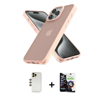 MARSİLYAN™- iPhone 12 Pro Max Kılıf Atlas Form - Şeffaf Temperli Cam Ekran Koruyucu + Shine Kamera Lens - GD