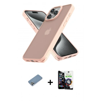 MARSİLYAN™- iPhone 12 Pro Max Kılıf Atlas Form - Şeffaf Temperli Cam Ekran Koruyucu + Shine Kamera Lens Koruma Cam - GS