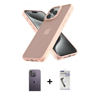 MARSİLYAN™- iPhone 12 Pro Max Kılıf Atlas Form - Şeffaf Uv Polymer Nano Ekran Koruyucu + Neon Fosforlu Kamera Lens - BZ