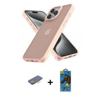 MARSİLYAN™- iPhone 12 Pro Max Kılıf Atlas Form - Siyah 18D Cam Ekran Koruyucu + Renkli Kamera Lens Koruma Cam - TU