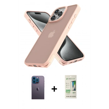 MARSİLYAN™- iPhone 12 Pro Max Kılıf Atlas Form - Siyah 20D Premium Cam Ekran Koruyucu + Neon Fosforlu Kamera Lens - MI