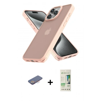 MARSİLYAN™- iPhone 12 Pro Max Kılıf Atlas Form - Siyah 20D Premium Cam Ekran Koruyucu + Renkli Kamera Lens Koruma Cam - PE
