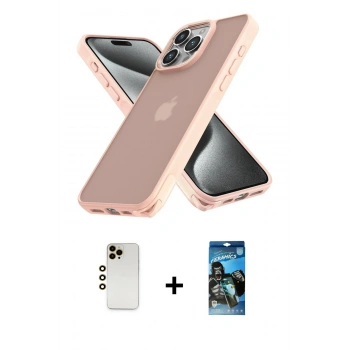 MARSİLYAN™- iPhone 12 Pro Max Kılıf Atlas Form - Siyah 34D Izgaralı Cam + Shine Kamera Lens - GD