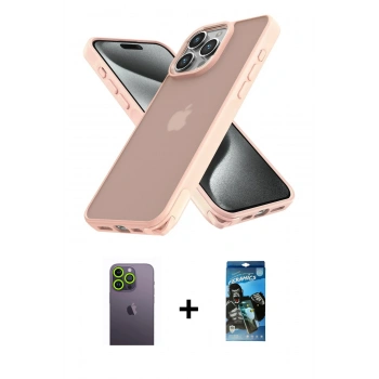MARSİLYAN™- iPhone 12 Pro Max Kılıf Atlas Form - Siyah 34D Izgaralı Cam + Neon Fosforlu Kamera Lens - YL