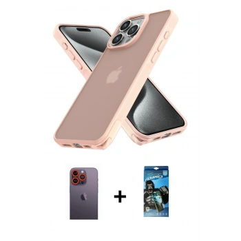 MARSİLYAN™- iPhone 12 Pro Max Kılıf Atlas Form - Siyah 34D Izgaralı Cam + Neon Fosforlu Kamera Lens - TU