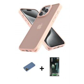 MARSİLYAN™- iPhone 12 Pro Max Kılıf Atlas Form - Siyah 360 Mat Full Body Arka Koruyucu + Shine Kamera Lens Koruma Cam - GD