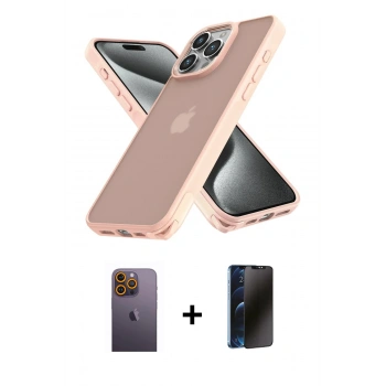 MARSİLYAN™- iPhone 12 Pro Max Kılıf Atlas Form - Siyah 3D Antistatik Hayalet Cam Ekran Koruyucu + Neon Fosforlu Kamera Lens - SI