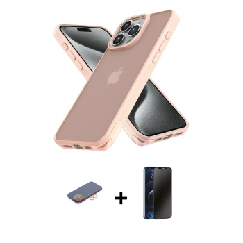 MARSİLYAN™- iPhone 12 Pro Max Kılıf Atlas Form - Siyah 3D Antistatik Hayalet Cam Ekran Koruyucu + Renkli Kamera Lens Koruma Cam - TU