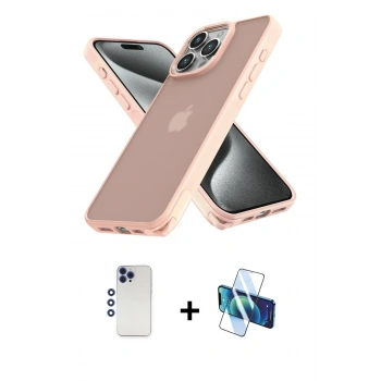 MARSİLYAN™- iPhone 12 Pro Max Kılıf Atlas Form - Siyah 3D Antistatik Seramik Nano Ekran Koruyucu + Shine Kamera Lens - LT