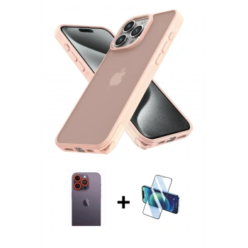 MARSİLYAN™- iPhone 12 Pro Max Kılıf Atlas Form - Siyah 3D Antistatik Seramik Nano Ekran Koruyucu + Neon Fosforlu Kamera Lens - TU