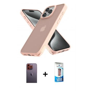 MARSİLYAN™- iPhone 12 Pro Max Kılıf Atlas Form - Siyah 5D Eko Cam Ekran Koruyucu + Neon Fosforlu Kamera Lens - TU