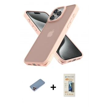 MARSİLYAN™- iPhone 12 Pro Max Kılıf Atlas Form - Siyah 6D Mat Seramik Hayalet Nano Ekran Koruyucu + Shine Kamera Lens Koruma Cam - PE