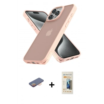 MARSİLYAN™- iPhone 12 Pro Max Kılıf Atlas Form - Siyah 6D Mat Seramik Hayalet Nano Ekran Koruyucu + Renkli Kamera Lens Koruma Cam - TU