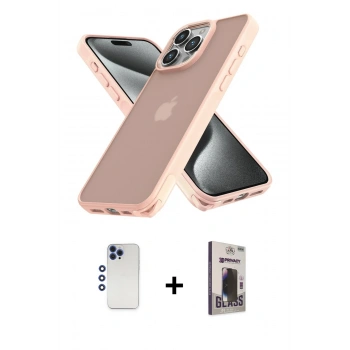MARSİLYAN™- iPhone 12 Pro Max Kılıf Atlas Form - Siyah Bilvis Hayalet Cam Ekran Koruyucu + Shine Kamera Lens - LT