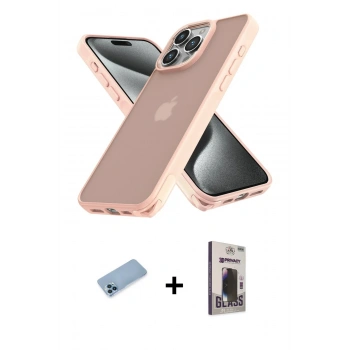 MARSİLYAN™- iPhone 12 Pro Max Kılıf Atlas Form - Siyah Bilvis Hayalet Cam Ekran Koruyucu + Shine Kamera Lens Koruma Cam - MI