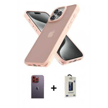 MARSİLYAN™- iPhone 12 Pro Max Kılıf Atlas Form - Siyah Bilvis Hayalet Cam Ekran Koruyucu + Neon Fosforlu Kamera Lens - TU