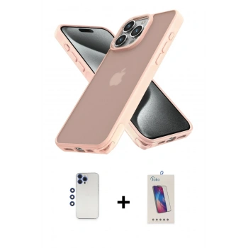MARSİLYAN™- iPhone 12 Pro Max Kılıf Atlas Form - Siyah Joko 5D Cam + Shine Kamera Lens - LT