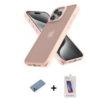MARSİLYAN™- iPhone 12 Pro Max Kılıf Atlas Form - Siyah Joko 5D Cam + Shine Kamera Lens Koruma Cam - PE