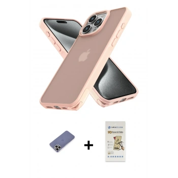 MARSİLYAN™- iPhone 12 Pro Max Kılıf Atlas Form - Siyah Mat Seramik Nano Ekran Koruyucu + Metal Kamera Lens Koruma Cam - GD
