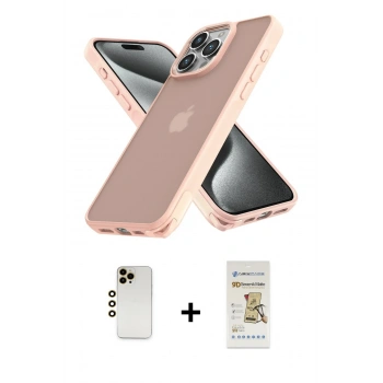 MARSİLYAN™- iPhone 12 Pro Max Kılıf Atlas Form - Siyah Mat Seramik Nano Ekran Koruyucu + Shine Kamera Lens - GD