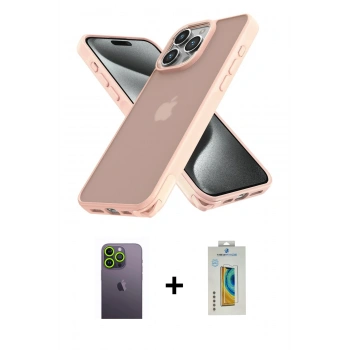 MARSİLYAN™- iPhone 12 Pro Max Kılıf Atlas Form - Siyah Polymer Nano Ekran Koruyucu + Neon Fosforlu Kamera Lens - YL