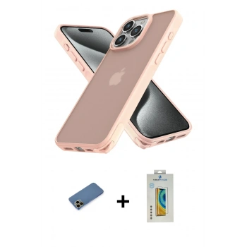 MARSİLYAN™- iPhone 12 Pro Max Kılıf Atlas Form - Siyah Polymer Nano Ekran Koruyucu + Shine Kamera Lens Koruma Cam - GD