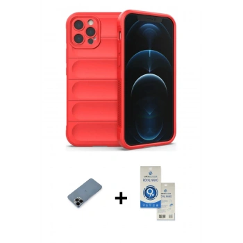 MARSİLYAN™- iPhone 12 Pro Max Kılıf Atlas Koleksiyonu - Şeffaf Royal Nano Ekran Koruyucu + Shine Kamera Lens Koruma Cam - SH