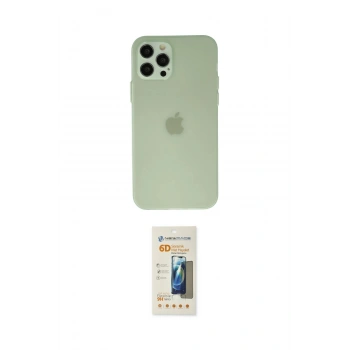 MARSİLYAN™- iPhone 12 Pro Max Kılıf Atlas Minimal Prime - Siyah 6D Mat Seramik Hayalet Nano Ekran Koruyucu