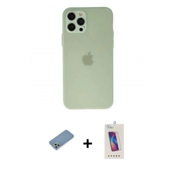 MARSİLYAN™- iPhone 12 Pro Max Kılıf Atlas Minimal Prime - Siyah Joko 5D Cam + Shine Kamera Lens Koruma Cam - GS